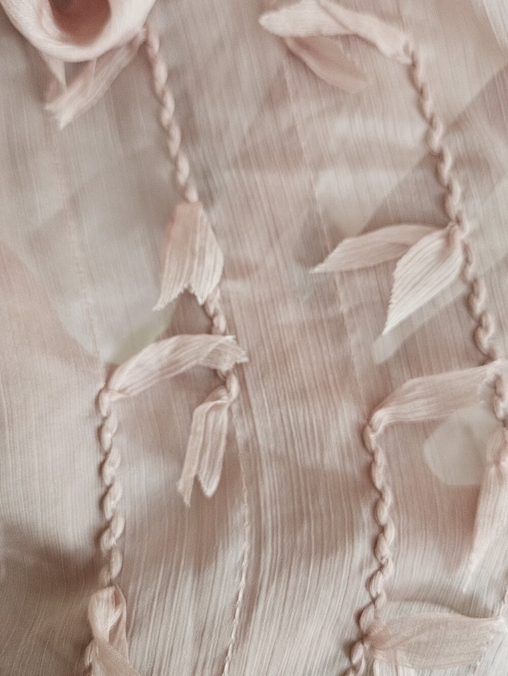 Eyelash Textured Chiffon Mini Dress Dusty Rose Whimsical Fairy Twee NEW - Picture 5 of 10